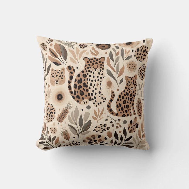 Cojín Decorativo Moda Leopard Floral Design for Trendy Home (Anverso)