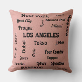 Cojín Decorativo moda mega ciudades de color rosa