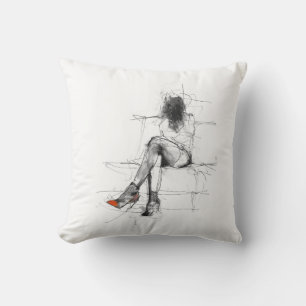 Cojín Decorativo Moda misteriosa - Mujer abstracta en tacones