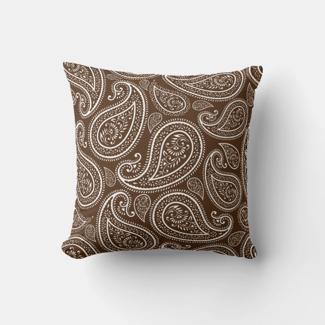 Cojín Decorativo Moda moderna Brown Paisley (Anverso)