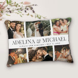 Cojín Decorativo Moda moderna de casamiento personalizado Elegante<br><div class="desc">Elegante y moderno boda keepsake,  este diseño personalizado de collage de fotos de fecha y nombre hace una hermosa presentación para tus fotos favoritas de tu día especial. ¡Un gran regalo para los recién casados o aniversarios!</div>