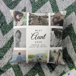 Cojín Decorativo Moda moderna mejor tía Collage de fotos familiar d<br><div class="desc">Para la mejor tía de tu vida: un collage de fotos moderno y moderno de la familia de instagram arroja almohada con tipografía de escritura moderna y tu nombre y mensaje personales.</div>