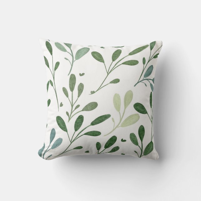 Cojín Decorativo Moda moderna Vegetación acuática Hojas botánicas (Anverso)