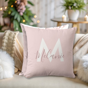 Cojín Decorativo moda Monograma rosa moderno Minimalista