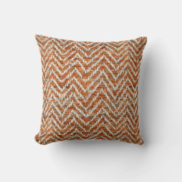 Cojín Decorativo Moda naranja crema chevron