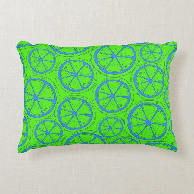 Cojín Decorativo Moda Neon Lemon Slice Boho (Anverso)