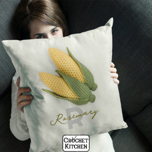 Cojín Decorativo Moda Nombre de maíz crochet moderno en el jardín d