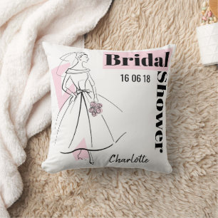 Cojín Decorativo Moda Novia Rosa Ducha de novia rosa de vuelta