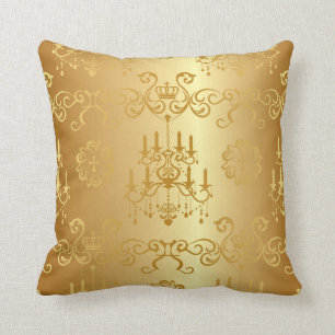 Cojín Decorativo Moda, oro, vintage, lámpara, damasco, de moda,