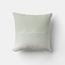 Cojín Decorativo Moda Pastel Verde Efecto Ombre Blanco Verde Monogr
