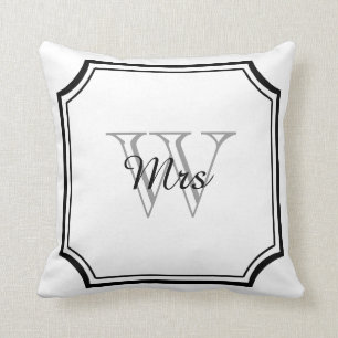 Cojín Decorativo MODA PILLOW_ " señora" EN MONOGRAMA GRIS