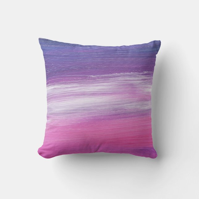 Cojín Decorativo Moda Pinceles abstractos rosados púrpura modernos (Anverso)