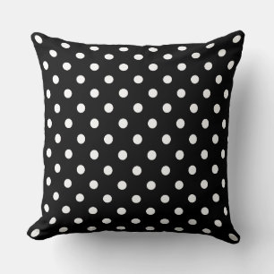 Cojín Decorativo Moda Polka Dot Fiesta Estética de blanco y negro