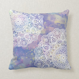 Cojín Decorativo Moda Purple Boho Mandala Zen Watercolor
