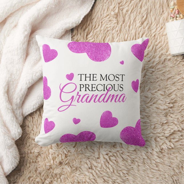 Cojín Decorativo Moda Purpurina rosa corazón abuela (Manta)