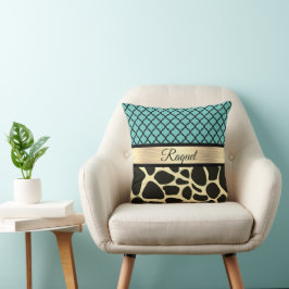 Cojín Decorativo Moda Quatrefoil Giraffe Imprimir Personalizada
