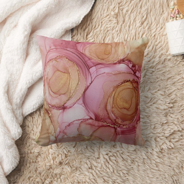 Cojín Decorativo Moda Resumen Rosa floral Brown Beige (Manta)