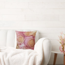 Cojín Decorativo Moda Resumen Rosa floral Brown Beige Púrpura