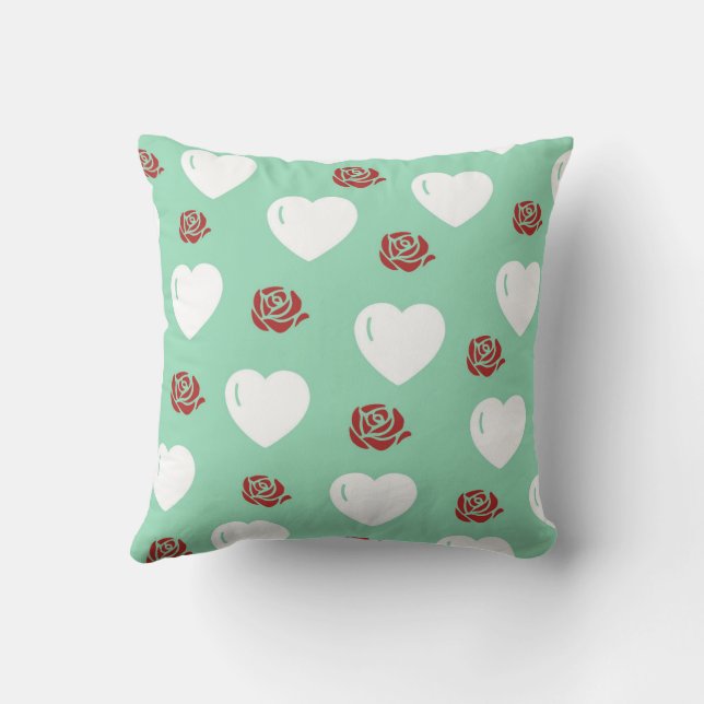 Cojín Decorativo Moda Romántica Blanca y Moderna, Corazón elegante (Reverso)