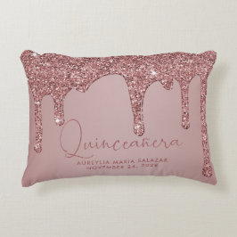 Cojín Decorativo Moda Rosa de oro Perforaciones Purpurinas de espum