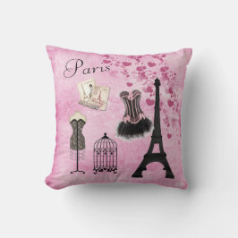 Cojín Decorativo Moda rosada femenina elegante de París