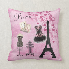 Cojín Decorativo Moda rosada femenina elegante de París