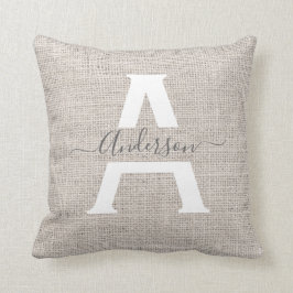 Cojín Decorativo Moda Rústica Moderna Familia Monograma Guión de mo