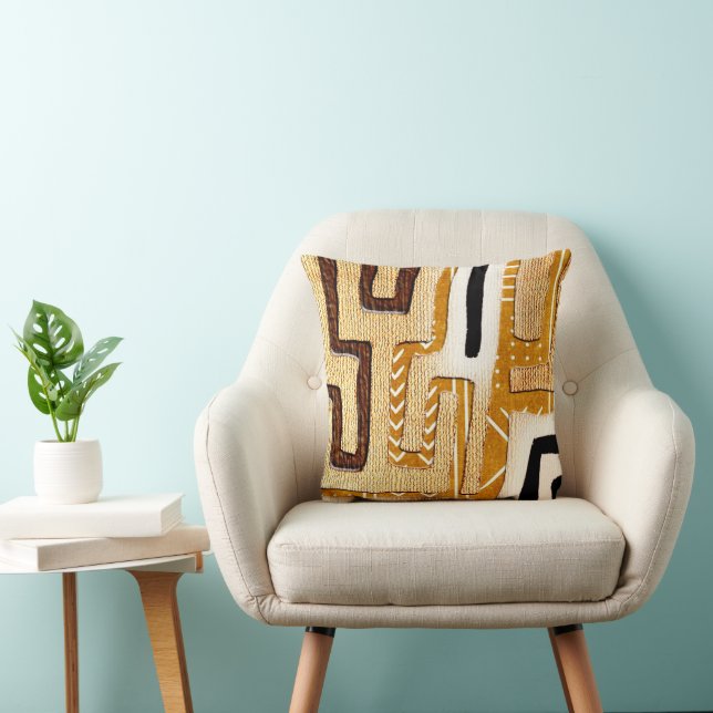 Cojín Decorativo "Moda tribal: Inspirada en Kuba" (Silla)