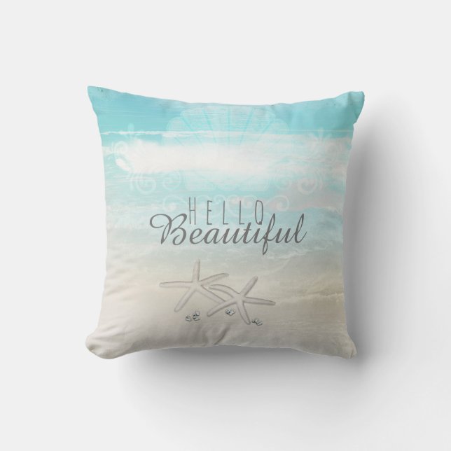 Cojín Decorativo Moda tropical elegante de verano de Starfish Blanc (Anverso)