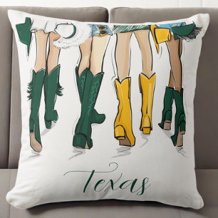 Cojín Decorativo Moda Verde Dorada de Vaquera Texana