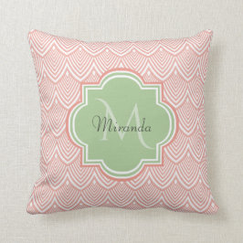 Cojín Decorativo Moda Vieiras Arqueadas De Color Rosa Monograma Ver