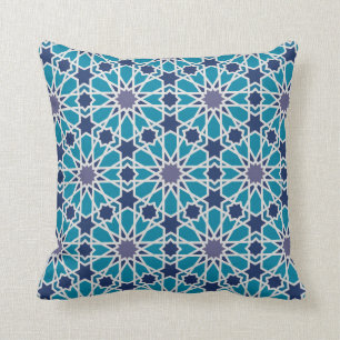 Cojín Decorativo Modelo abstracto en azul y gris