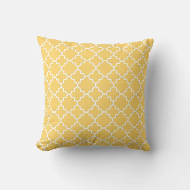 Cojín Decorativo Modelo amarillo de Quatrefoil (Anverso)