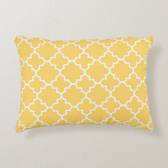 Cojín Decorativo Modelo amarillo de Quatrefoil (Anverso)