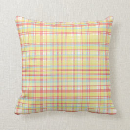 Cojín Decorativo Modelo amarillo, rosado, y azul de la tela