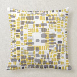 Cojín Decorativo Modelo amarillo y gris del punto
