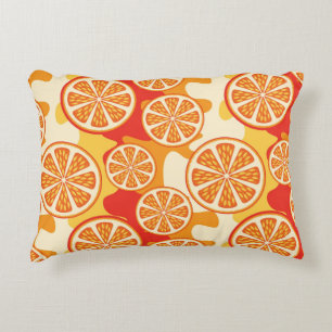 Cojín Decorativo Modelo anaranjado retro de la fruta cítrica