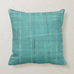 Cojín Decorativo Modelo azul de la tela escocesa de la aguamarina