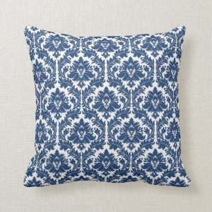 Cojín Decorativo Modelo azul del damasco de la ciudad