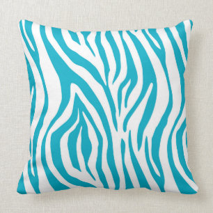 Cojín Decorativo Modelo azul del estampado de zebra