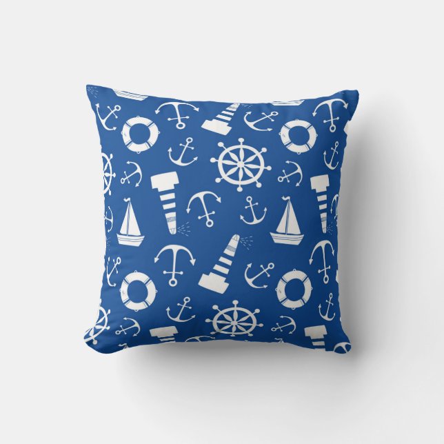 Cojín Decorativo Modelo azul del mar (Anverso)