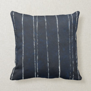 Cojín Decorativo Modelo azul marino y blanco de la raya