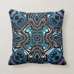 Cojín Decorativo Modelo azul, púrpura y de plata hermoso