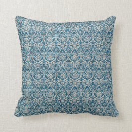 Cojín Decorativo Modelo azul verde azulado del damasco