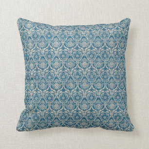 Cojín Decorativo Modelo azul verde azulado del damasco