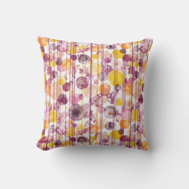 Cojín Decorativo Modelo blanco rayado manchado (Anverso)