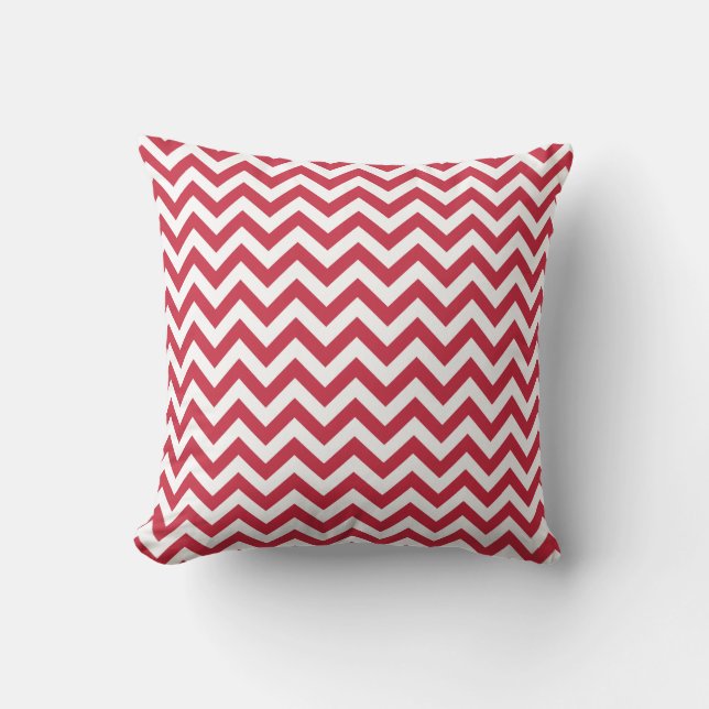 Cojín Decorativo Modelo blanco rojo de Chevron (Anverso)