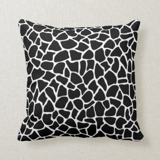 Cojín Decorativo Modelo blanco y negro de la jirafa del estampado