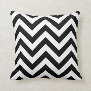 Cojín Decorativo Modelo blanco y negro de los galones del zigzag