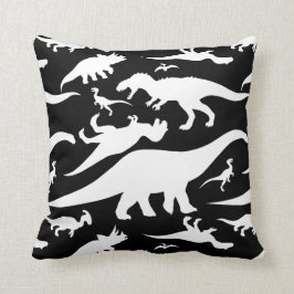 Cojín Decorativo Modelo blanco y negro del dinosaurio